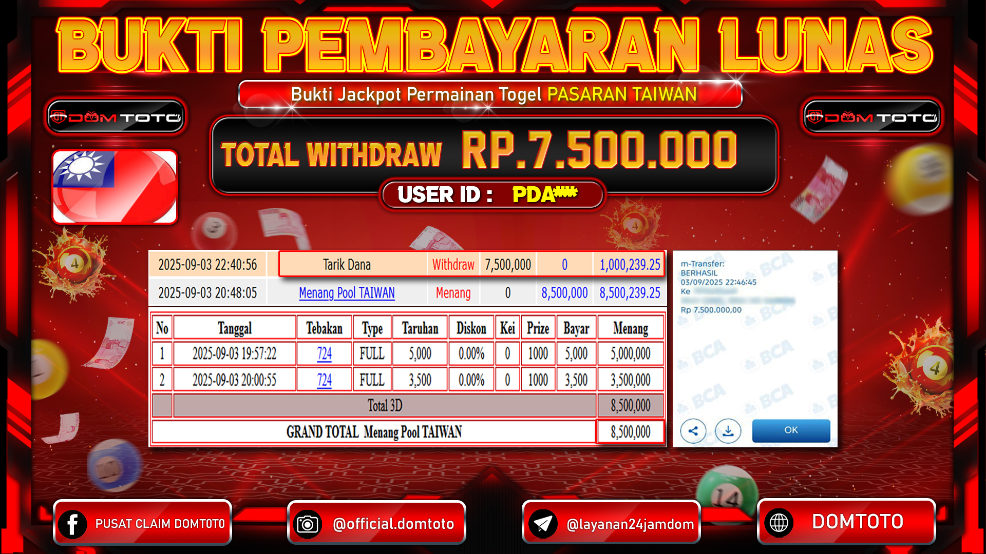 JACKPOT TOGEL TAIWAN  03 SEPTEMBER 2025